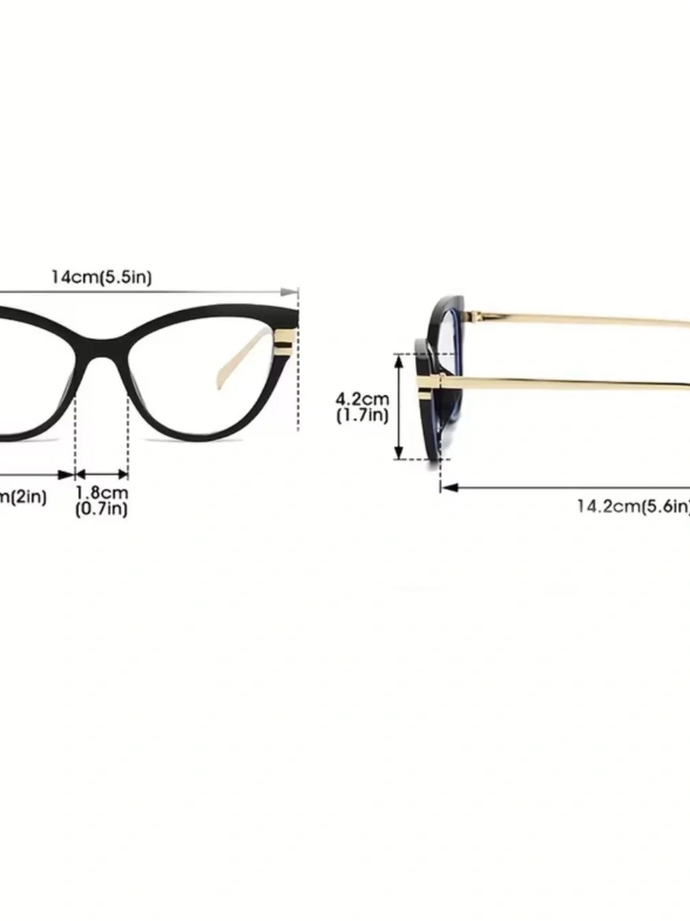 🆕 Red and Black Pattern Cat-Eye Women's Glasses
